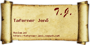 Taferner Jenő névjegykártya